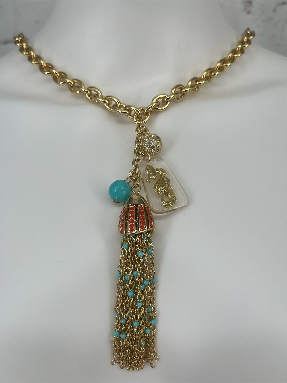 NWOT Lily Pulitzer Seahorse Tassel Necklace